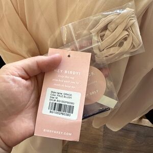 New Birdy Grey Grace Convertible Dress Medium Pale Blush Bridesmaid Formal